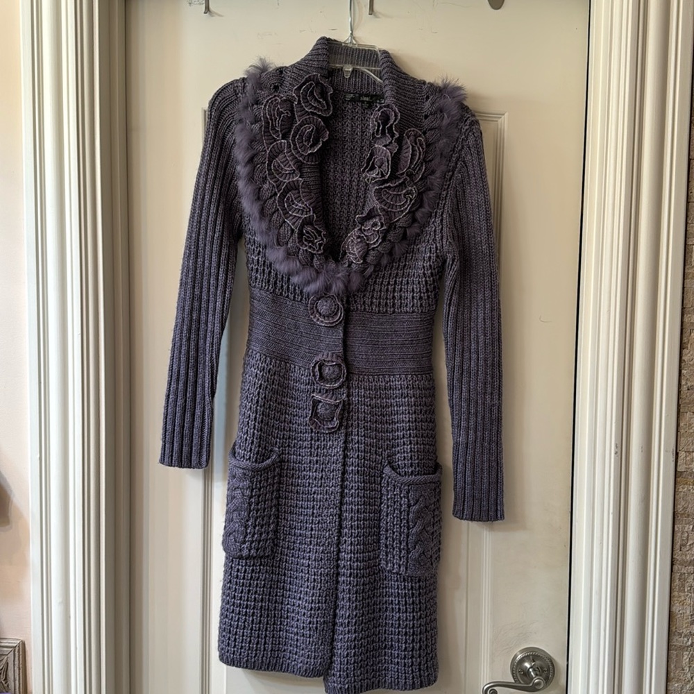 Sioni, small, purple, long sweater